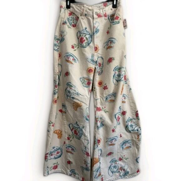 Free People “We The Free” Eden Printed High Slouchy Flare Jean Size 31 NWT - Picture 6 of 12